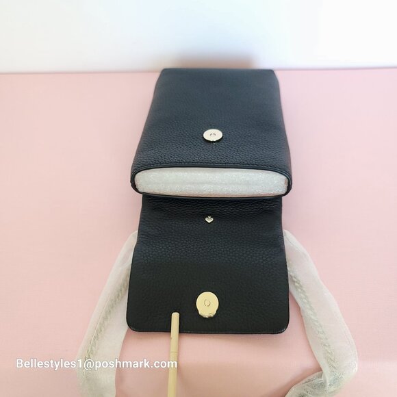 KATE SPADE Bradley North/South Pebbled Leather Phone Crossbody- Black color 🎈⭐ - Picture 11 of 16